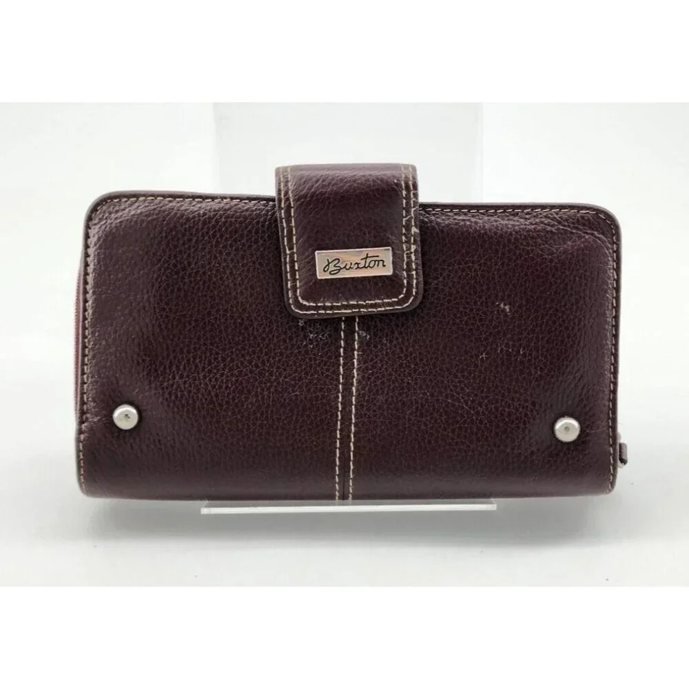 Buxton Heiress Tab Ensemble Snap Wallet Brown‎ Checkbook Slot ID Card Holders